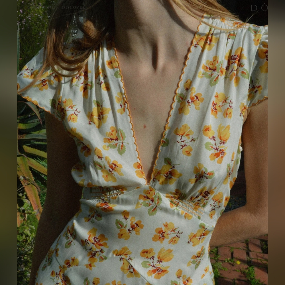 Doen Yellow Floral Mini Dress - Picture 3 of 6
